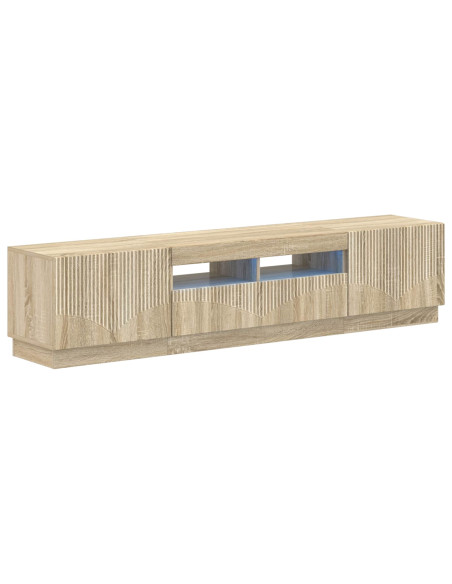 Mobile TV LED a 5 pezzi Rovere Sonoma Legno ingegnerizzato