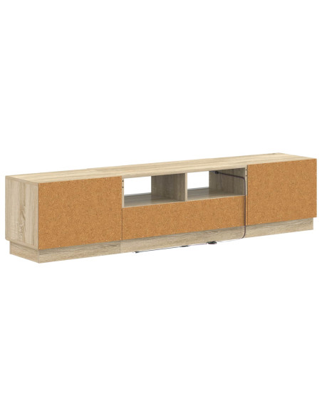 Mobile TV LED a 5 pezzi Rovere Sonoma Legno ingegnerizzato