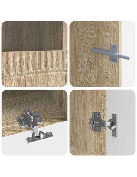 Mobile TV LED a 5 pezzi Rovere Sonoma Legno ingegnerizzato
