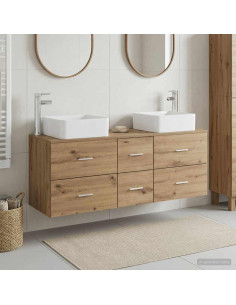 Set di Armadi da Bagno 3 pz Rovere Artigianale