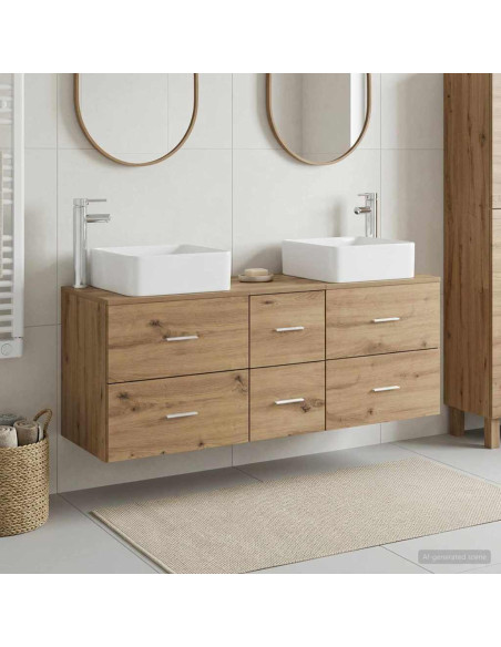 Set di Armadi da Bagno 3 pz Rovere Artigianale