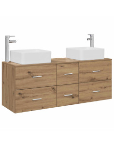 Set di Armadi da Bagno 3 pz Rovere Artigianale 2