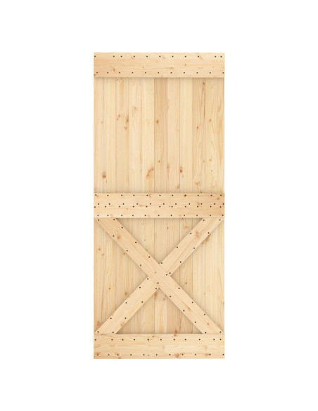 Porta scorrevole Naturale e Nero 90 x 210 cm