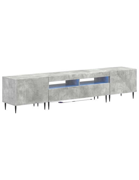 Mobile TV LED a 3 pezzi Grigio Cemento Legno ingegnerizzato