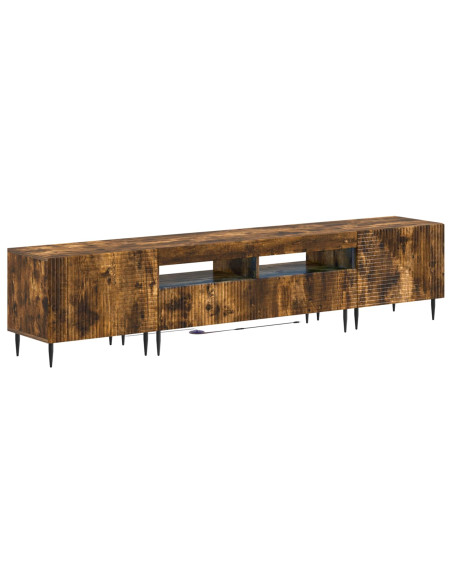 Mobile TV LED a 3 pezzi Rovere Fumo Legno ingegnerizzato