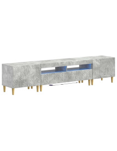 Mobile TV LED a 5 pezzi Grigio Cemento Legno ingegnerizzato