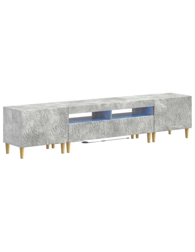 Mobile TV LED a 5 pezzi Grigio Cemento Legno ingegnerizzato