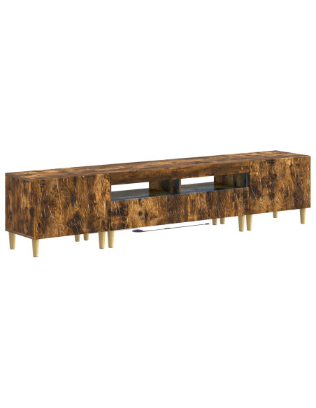 Mobile TV LED a 5 pezzi Rovere Fumo Legno ingegnerizzato