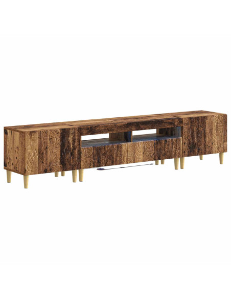Mobile TV LED a 5 pezzi Legno antico Legno ingegnerizzato