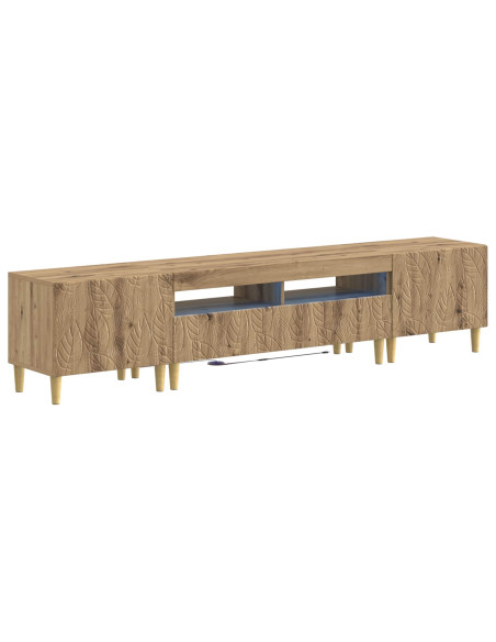Mobile TV LED a 5 pezzi Rovere Artigianale Legno ingegnerizzato
