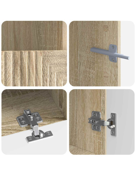 Mobile TV LED a 3 pezzi Rovere Sonoma Legno ingegnerizzato