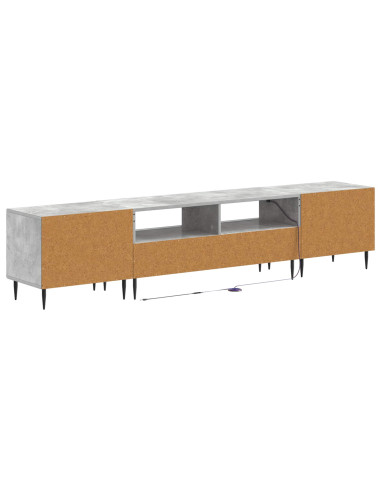 Mobile TV LED a 3 pezzi Grigio Cemento Legno ingegnerizzato