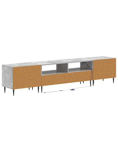 Mobile TV LED a 3 pezzi Grigio Cemento Legno ingegnerizzato