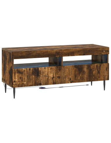 Mobile TV LED a 3 pezzi Rovere Fumo Legno ingegnerizzato