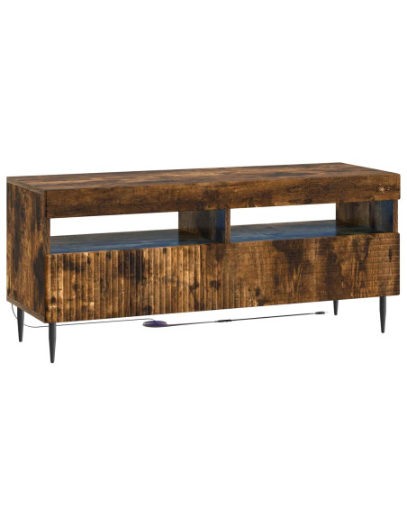 Mobile TV LED a 3 pezzi Rovere Fumo Legno ingegnerizzato