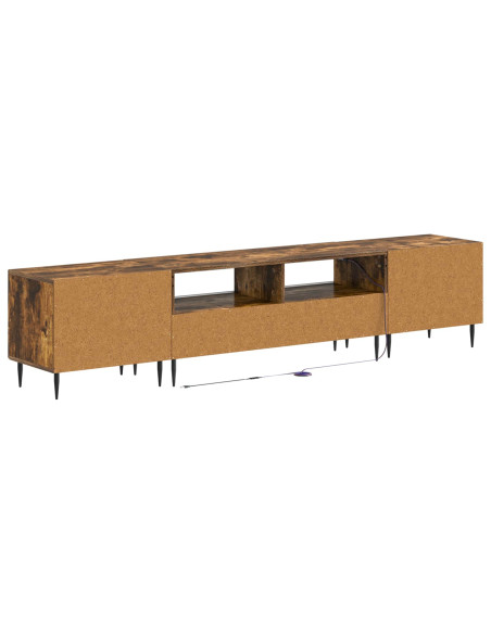 Mobile TV LED a 3 pezzi Rovere Fumo Legno ingegnerizzato