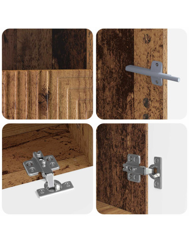 Mobile TV LED a 3 pezzi Legno antico Legno ingegnerizzato