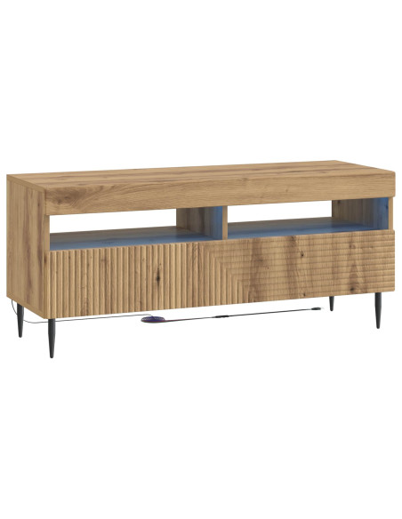 Mobile TV LED a 3 pezzi Rovere Artigianale Legno ingegnerizzato
