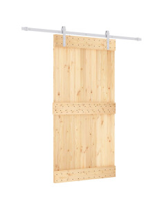 Porta scorrevole Naturale e Bianco 100 x 210 cm 2
