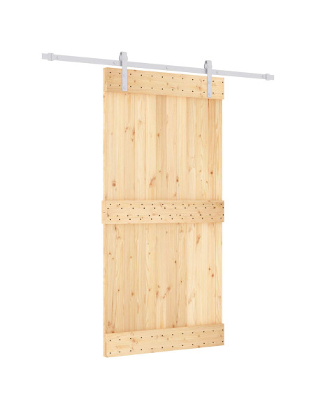 Porta scorrevole Naturale e Bianco 100 x 210 cm