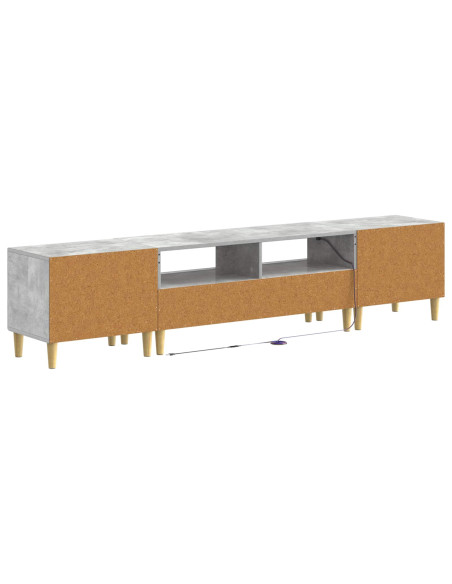 Mobile TV LED a 5 pezzi Grigio Cemento Legno ingegnerizzato