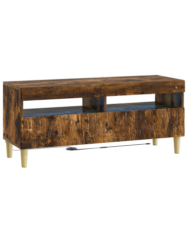 Mobile TV LED a 5 pezzi Rovere Fumo Legno ingegnerizzato