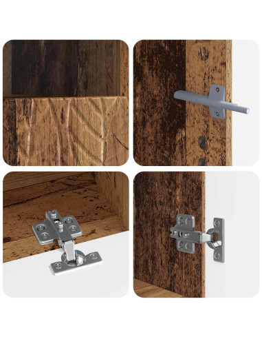 Mobile TV LED a 5 pezzi Legno antico Legno ingegnerizzato