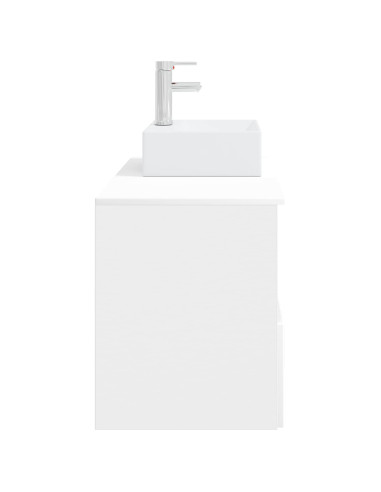 Set di mobili per il bagno 2 pz Bianco Legno ingegnerizzato