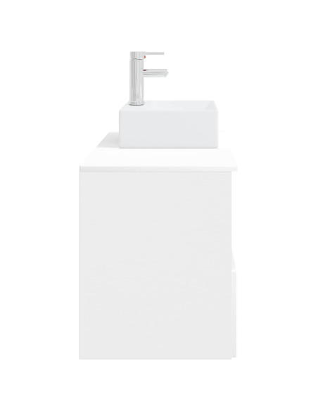 Set di mobili per il bagno 2 pz Bianco Legno ingegnerizzato