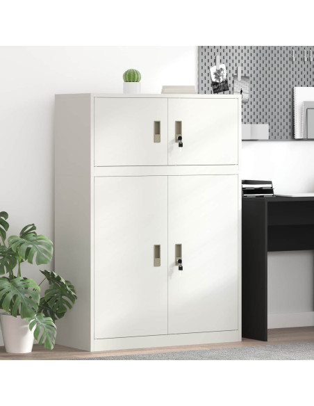 Armadio 2 pz Bianco 90 x 40 x 130 cm Acciaio Bloccabile