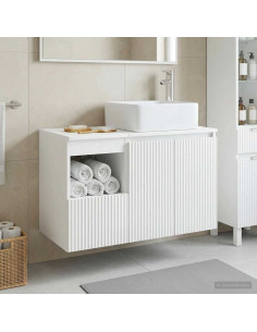 Set di mobili per il bagno 2 pz Bianco Lucido