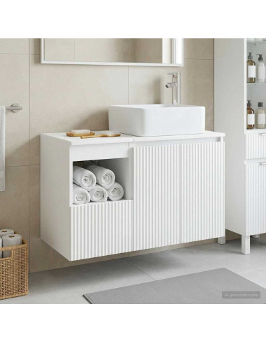 Set di mobili per il bagno 2 pz Bianco Lucido