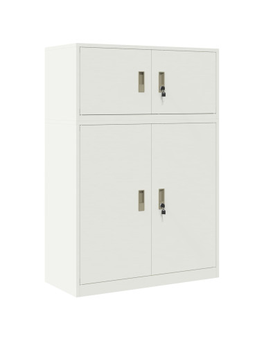 Armadio 2 pz Bianco 90 x 40 x 130 cm Acciaio Bloccabile