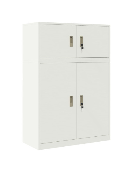 Armadio 2 pz Bianco 90 x 40 x 130 cm Acciaio Bloccabile