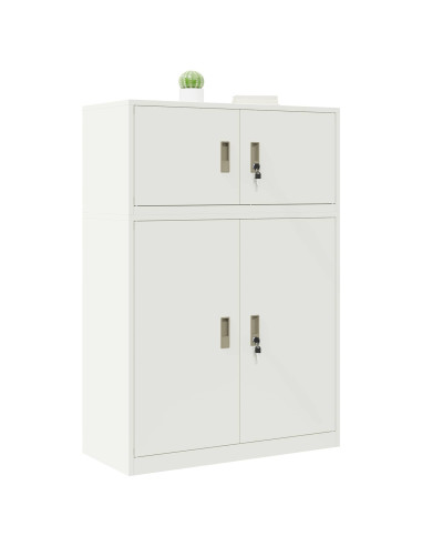 Armadio 2 pz Bianco 90 x 40 x 130 cm Acciaio Bloccabile