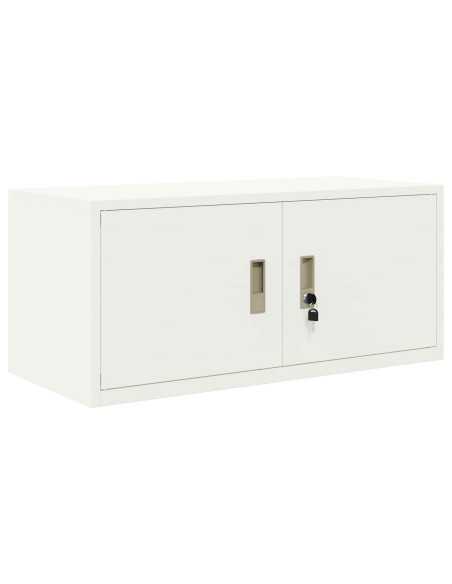 Armadio 2 pz Bianco 90 x 40 x 130 cm Acciaio Bloccabile