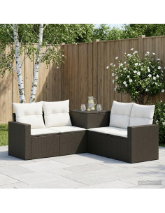 Set di divani 5 pz Nero e Bianco Crema