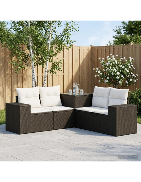 Set di divani 5 pz Nero e Bianco Crema