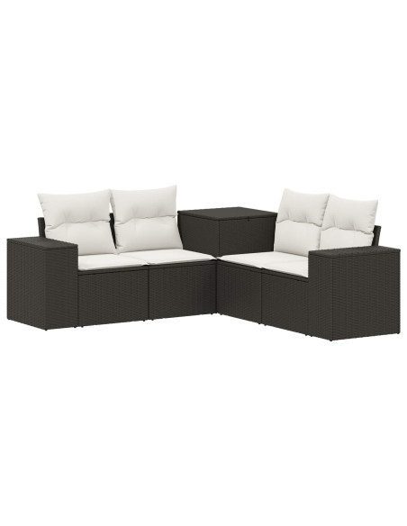 Set di divani 5 pz Nero e Bianco Crema