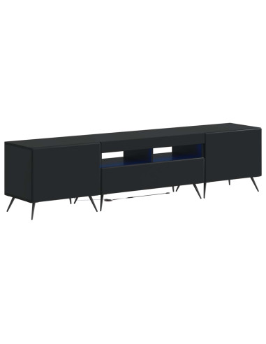 Mobile TV LED a 5 pezzi Nero Legno ingegnerizzato