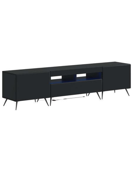 Mobile TV LED a 5 pezzi Nero Legno ingegnerizzato