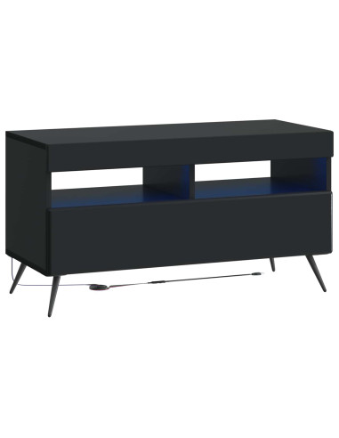 Mobile TV LED a 5 pezzi Nero Legno ingegnerizzato