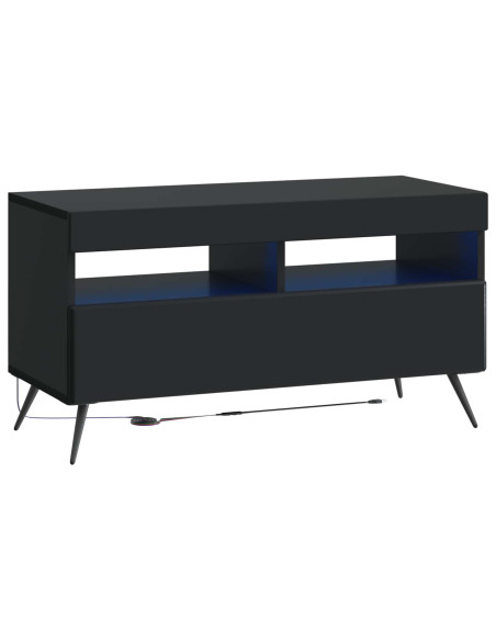 Mobile TV LED a 5 pezzi Nero Legno ingegnerizzato