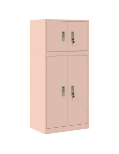 Armadio 2 pz Rosa 60 x 40 x 130 cm Acciaio Bloccabile 2