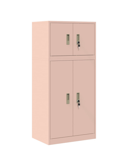 Armadio 2 pz Rosa 60 x 40 x 130 cm Acciaio Bloccabile