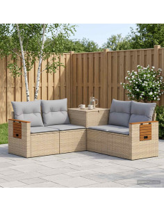 Set di divani 5 pz Beige e Grigio Chiaro