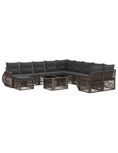 Set Divano da Giardino 12 pz Grigio e Grigio Scuro polyrattan 2