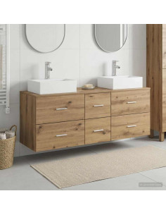 Set di Armadi da Bagno 3 pz Rovere Artigianale
