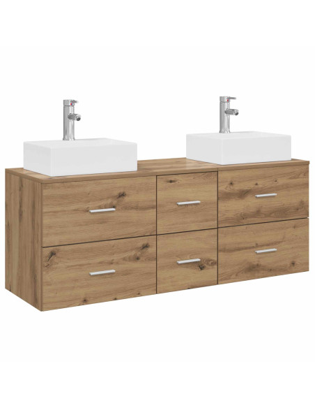Set di Armadi da Bagno 3 pz Rovere Artigianale