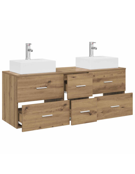 Set di Armadi da Bagno 3 pz Rovere Artigianale
